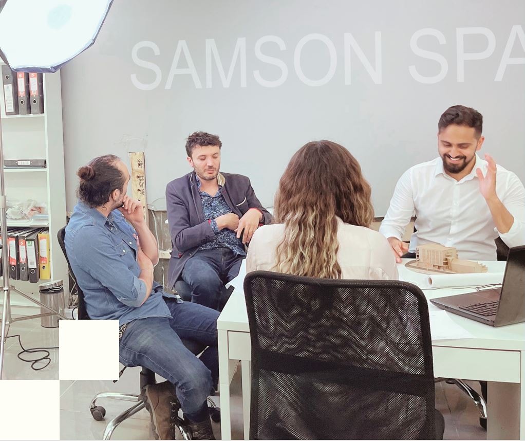 Samson Space team collaborating in a project consultation