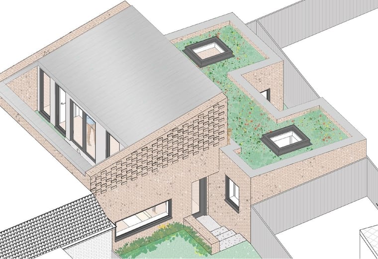 Architects reviewing development drawings